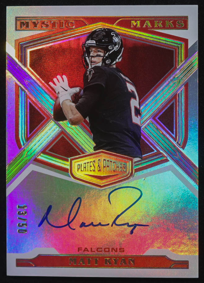 Matt Ryan 2020 Panini Plates and Patches Mystic Marks #15 #13/50 at PristineAuction.com Matt Ryan 2020 Panini Plates and Patches Mystic Marks #15 #13/50 at PristineAuction.com