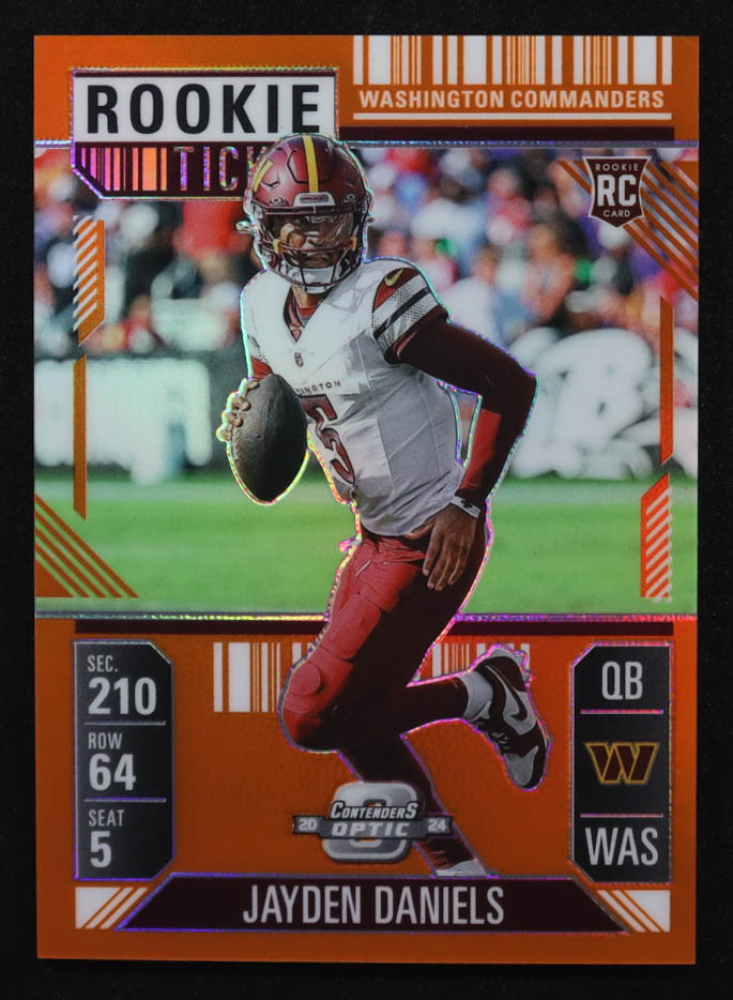Jayden Daniels 2024 Panini Contenders Optic Orange #75 RC #05/75