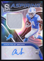Amon-Ra St. Brown 2021 Panini Spectra Aspiring Patch Autographs #17 RC #86/99 at PristineAuction.com