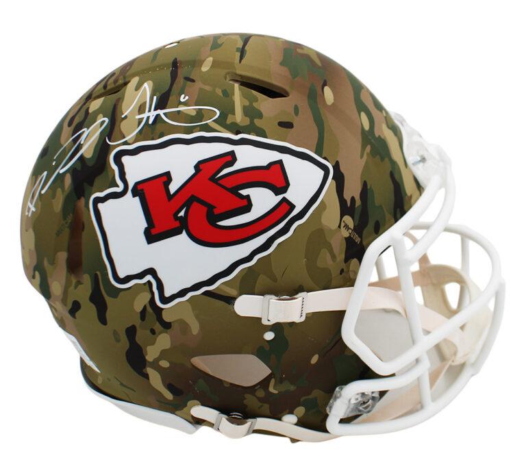 Patrick Mahomes & Tyreek Hill Signed Chiefs Full-Size Authentic On-Field Camo Alternate Speed Helmet (Radtke & Beckett) at PristineAuction.com Patrick Mahomes & Tyreek Hill Signed Chiefs Full-Size Authentic On-Field Camo Alternate Speed Helmet (Radtke & Beckett) at PristineAuction.com