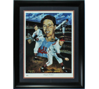 Bob Feller Signed LE Indians Custom Framed Rapid Robert Print (Beckett) at PristineAuction.com