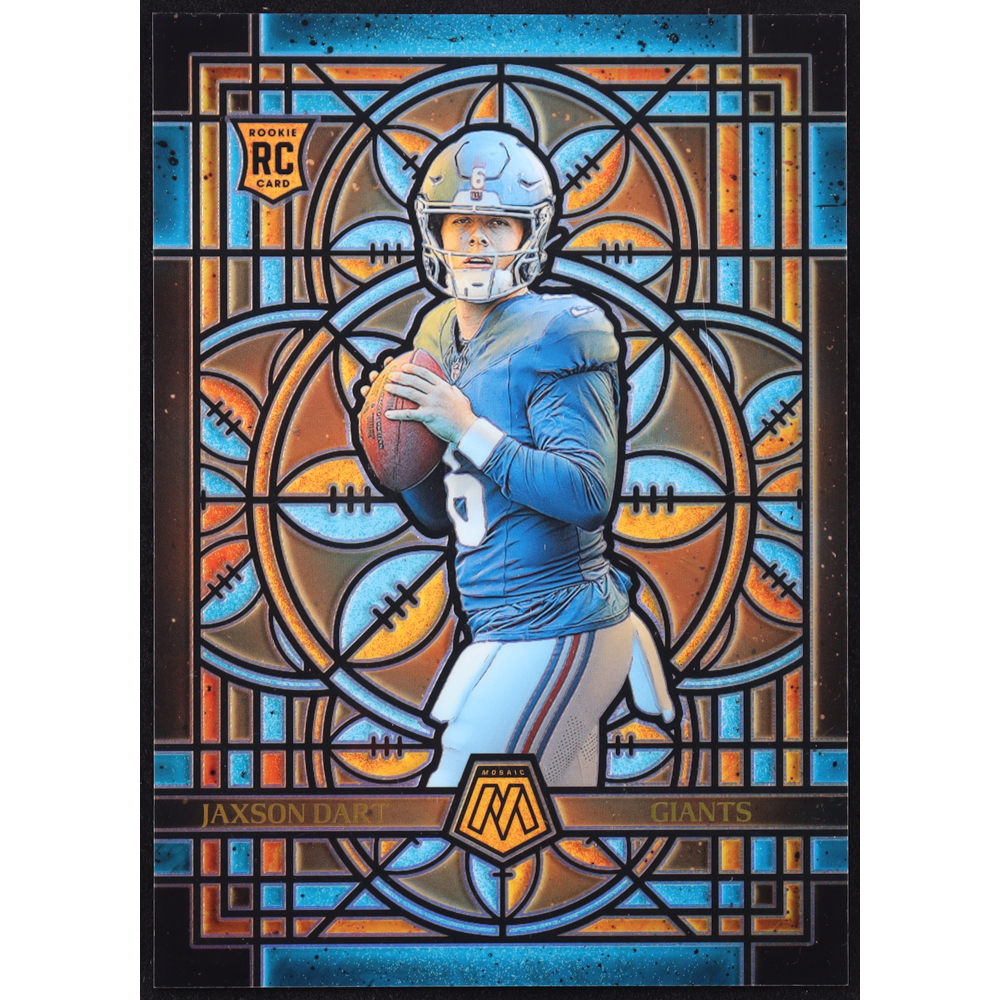 Jaxson Dart 2025 Panini Mosaic Stained Glass Oversized #19 RC at PristineAuction.com