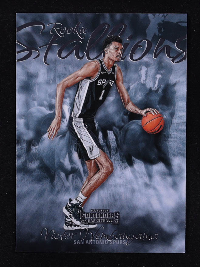 Victor Wembanyama 2023-24 Panini Contenders Rookie Stallions #21 RC at PristineAuction.com Victor Wembanyama 2023-24 Panini Contenders Rookie Stallions #21 RC at PristineAuction.com