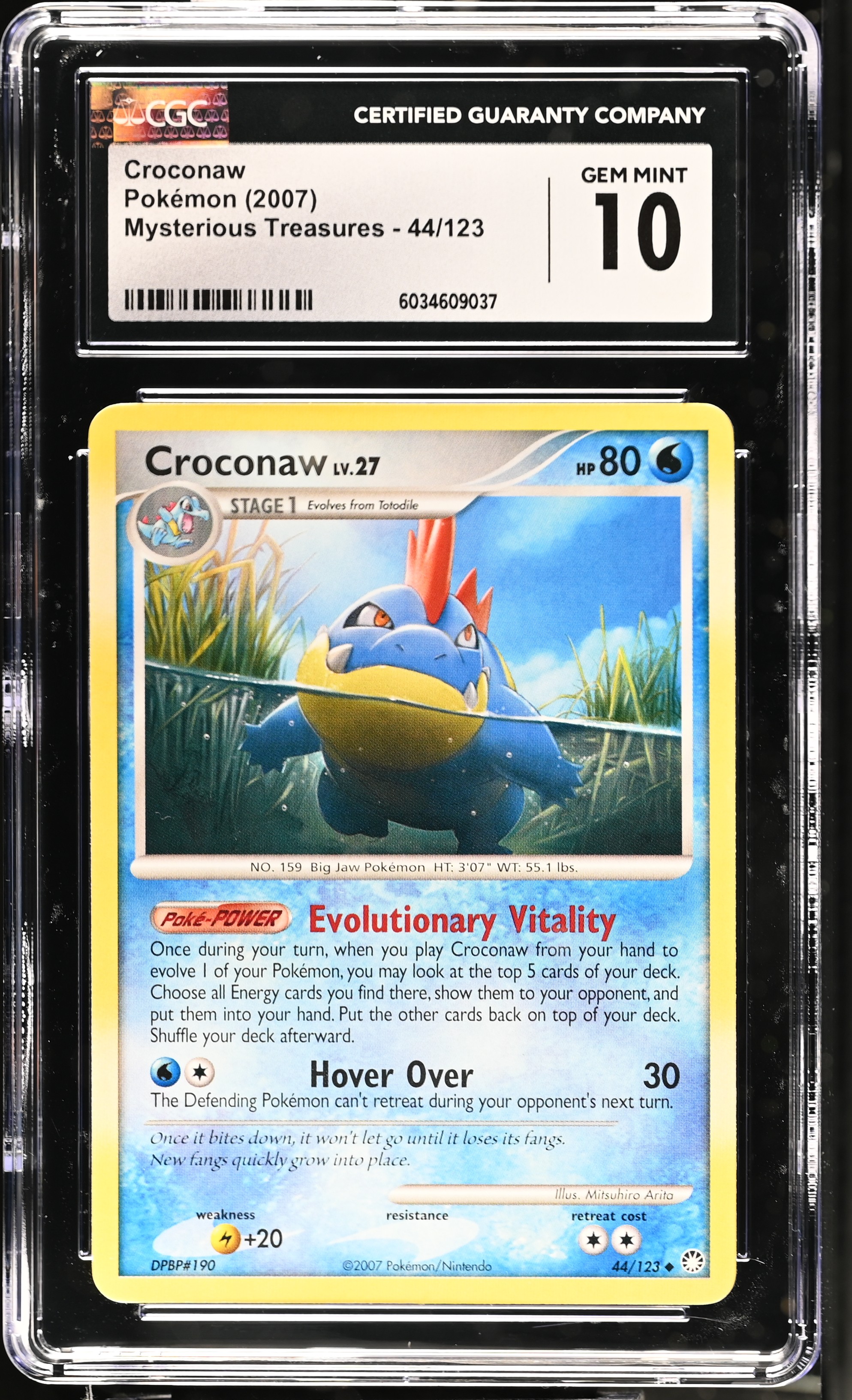 Croconaw 2007 Pokemon Mysterious Treasures #44 (CGC 10) at PristineAuction.com Croconaw 2007 Pokemon Mysterious Treasures #44 (CGC 10) at PristineAuction.com