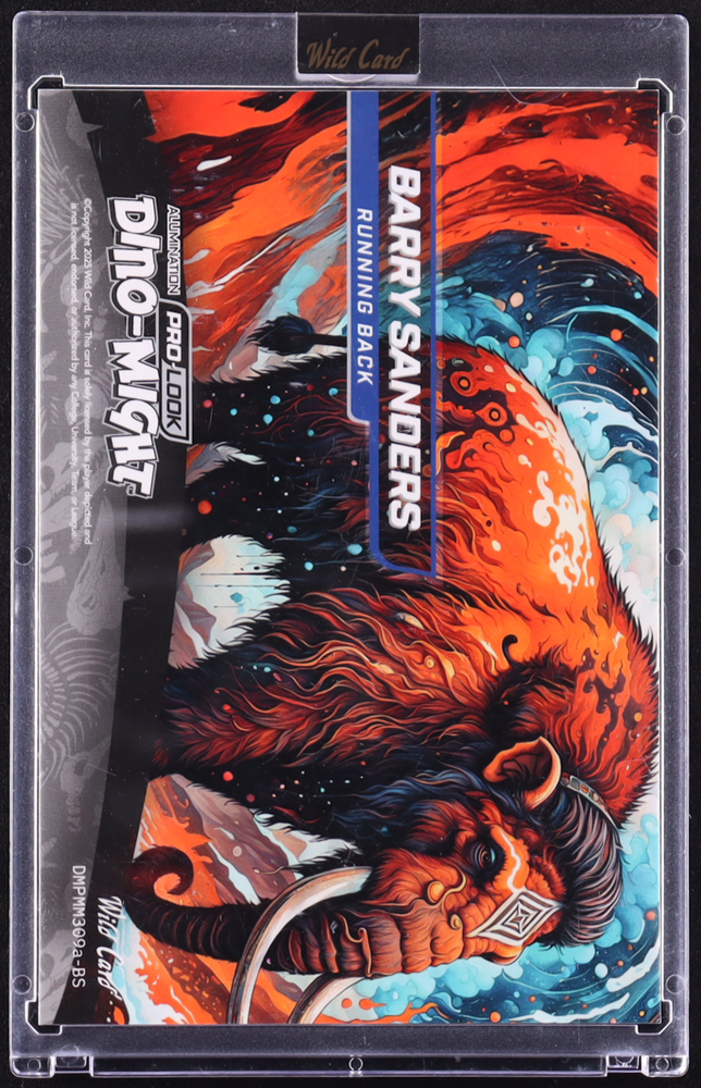 Barry Sanders 2025 Wild Card Alumination Dino-Might Pro-Look Painted Mammoth Island Foil #DMPMM309a-BS #1/1 at PristineAuction.com Barry Sanders 2025 Wild Card Alumination Dino-Might Pro-Look Painted Mammoth Island Foil #DMPMM309a-BS #1/1 at PristineAuction.com