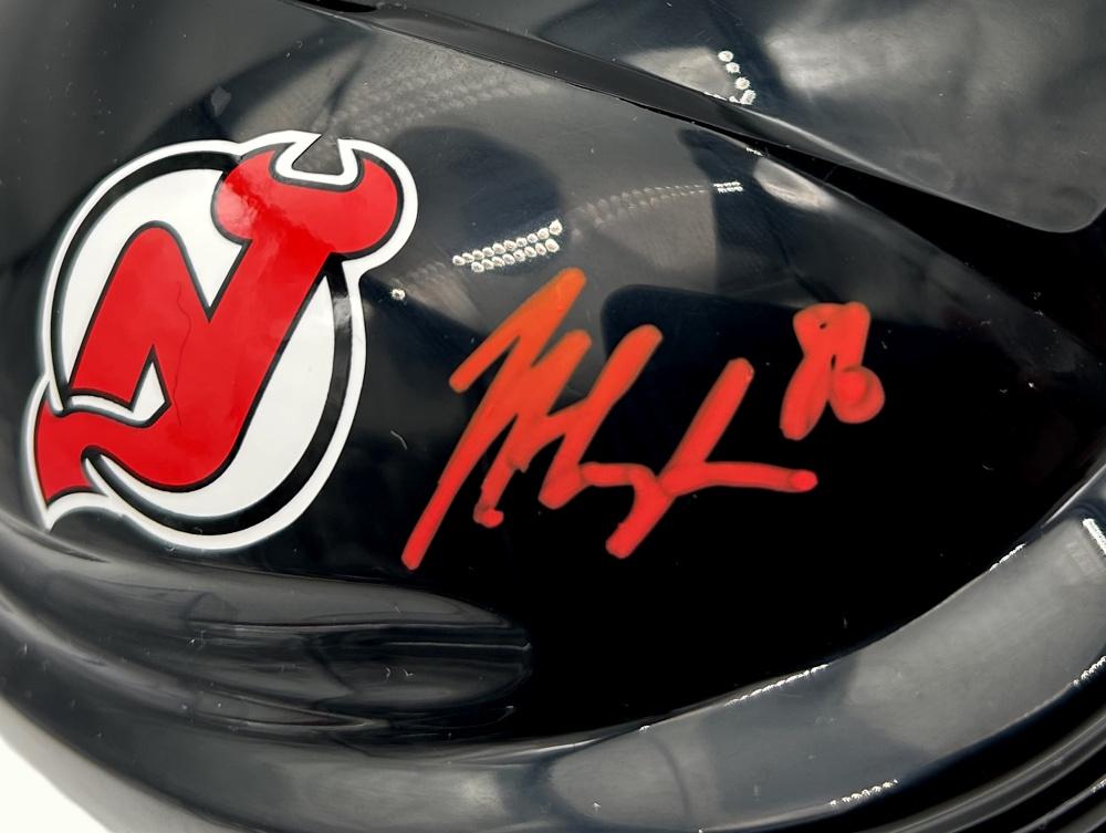 Jack Hughes Signed Devils Mini Helmet (Fanatics) at PristineAuction.com Jack Hughes Signed Devils Mini Helmet (Fanatics) at PristineAuction.com