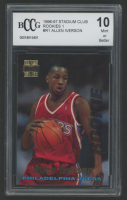 Allen Iverson 1996-97 Stadium Club Rookies 1 #R1 RC (BCCG 10) at PristineAuction.com