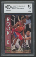 Allen Iverson 1996-97 Stadium Club Rookies 2 #R16 RC (BCCG 10) at PristineAuction.com