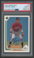 Chipper Jones Signed 1991 Upper Deck #55 RC (PSA 9 | Autograph Graded 10) at PristineAuction.com