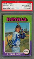 George Brett Signed 1975 Topps #228 RC (PSA & JSA) at PristineAuction.com