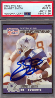Emmitt Smith Signed 1990 Pro Set #685 RC (PSA 9 | Autograph Graded 10) at PristineAuction.com
