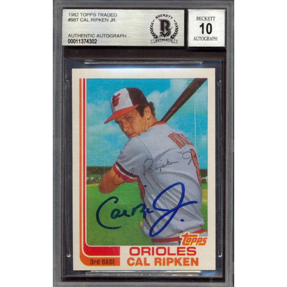 Cal Ripken Jr. 1982 Topps Traded #98T (BGS | Autograph Graded 10 ...