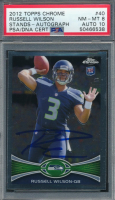 Russell Wilson Signed 2012 Topps Chrome Rookie Autographs #40 (PSA 8 | Autograph Graded 10) at PristineAuction.com