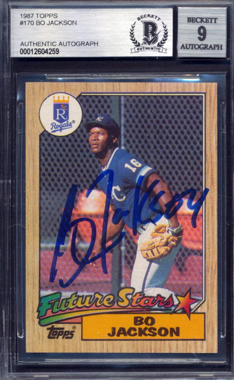 Bo Jackson Signed 1987 Topps #170 RC (BGS | Autograph Graded 9) at PristineAuction.com Bo Jackson Signed 1987 Topps #170 RC (BGS | Autograph Graded 9) at PristineAuction.com
