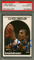 Clyde Drexler Signed 1989-90 Hoops #190 (PSA) at PristineAuction.com