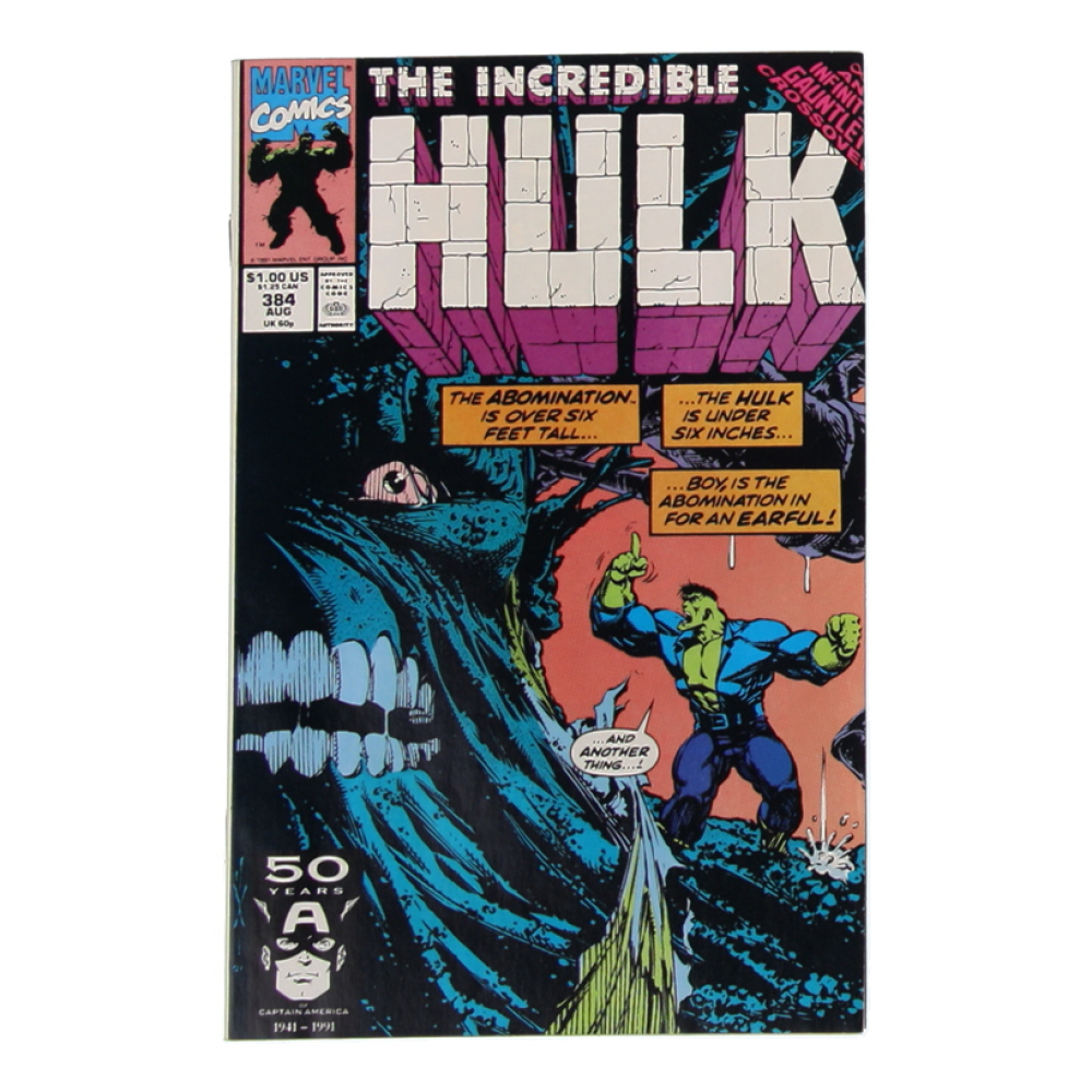 1991 "The Incredible Hulk" Issue #384 Marvel Comic Book at PristineAuction.com