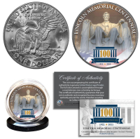 1922-2022 Official IKE Eisenhower Lincoln Memorial 100th Anniversary $1 Coin at PristineAuction.com