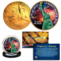 4th of July 1976 Bicentennial 24K Gold Plated U.S. Quarter Coin at PristineAuction.com