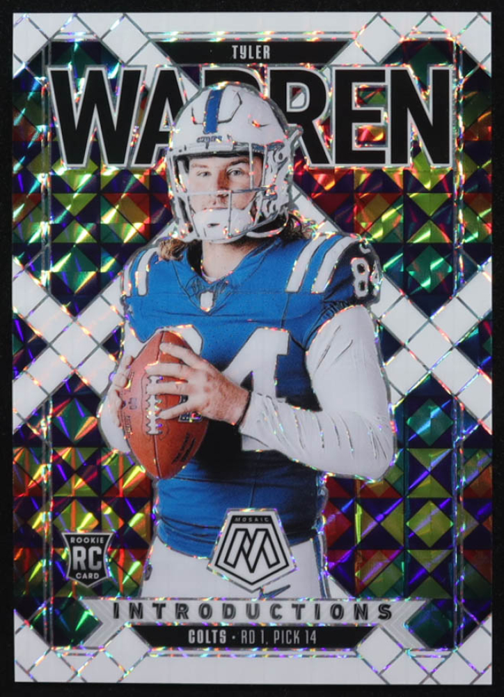 Tyler Warren 2025 Panini Mosaic Introductions Mosaic White #10 RC #20/25