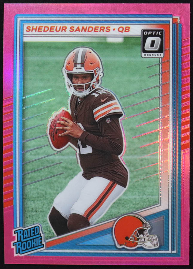 Shedeur Sanders 2025 Panini Donruss Optic Pink Preview #306 RC at PristineAuction.com Shedeur Sanders 2025 Panini Donruss Optic Pink Preview #306 RC at PristineAuction.com