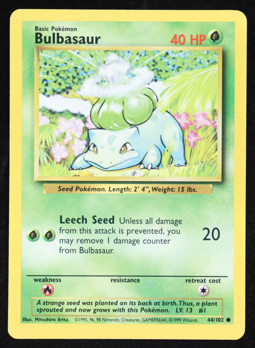 Bulbasaur 1999 Pokemon Base Unlimited #44 | Pristine Auction