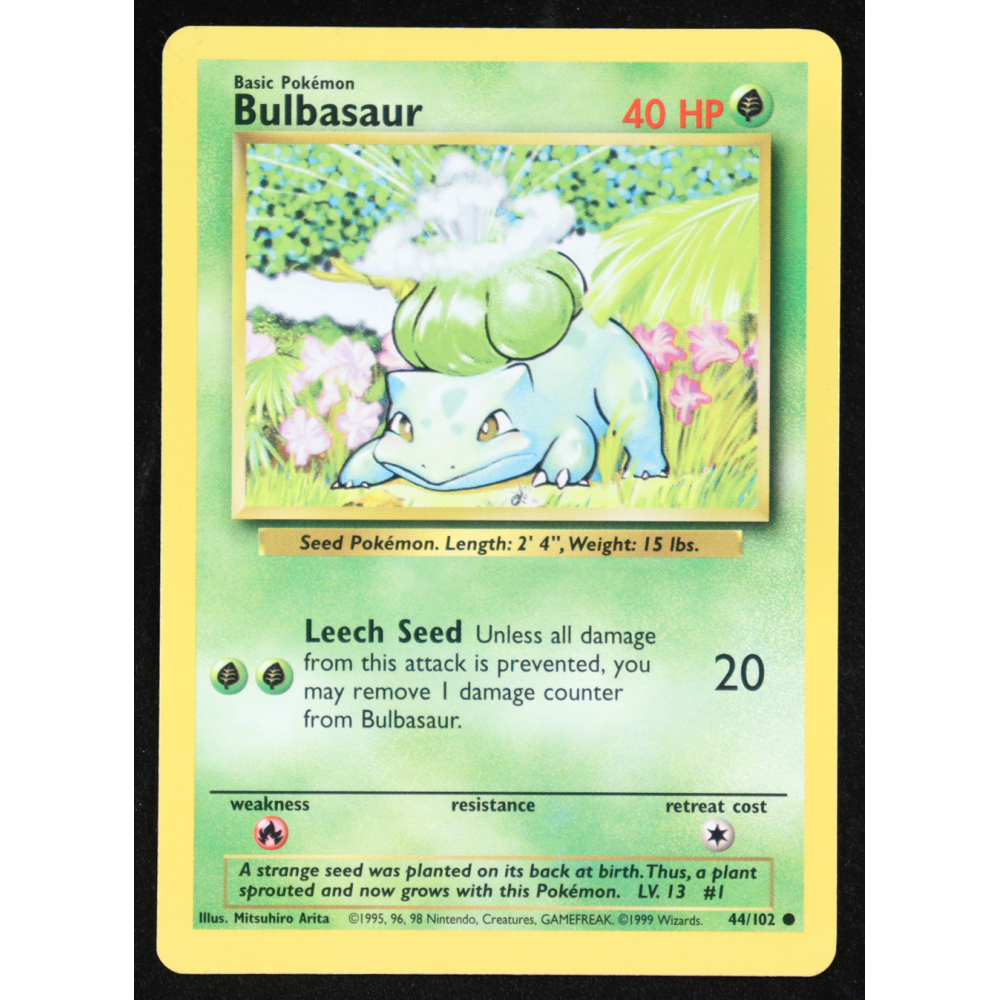 Bulbasaur 1999 Pokemon Base Unlimited #44 at PristineAuction.com