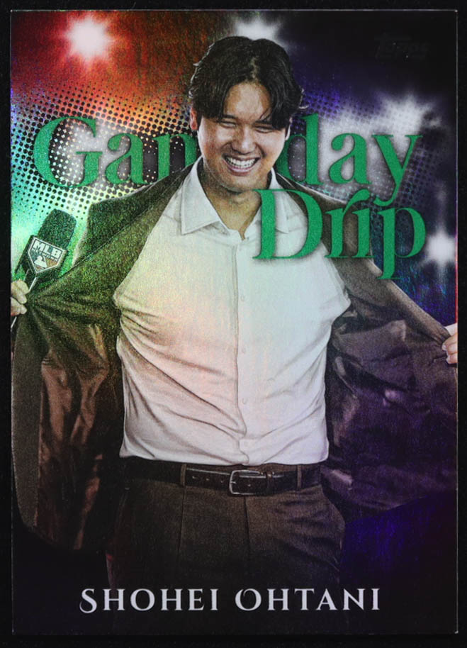 Shohei Ohtani 2025 Topps Celebration Gameday Drip Green #GD2 #78/99 at PristineAuction.com Shohei Ohtani 2025 Topps Celebration Gameday Drip Green #GD2 #78/99 at PristineAuction.com