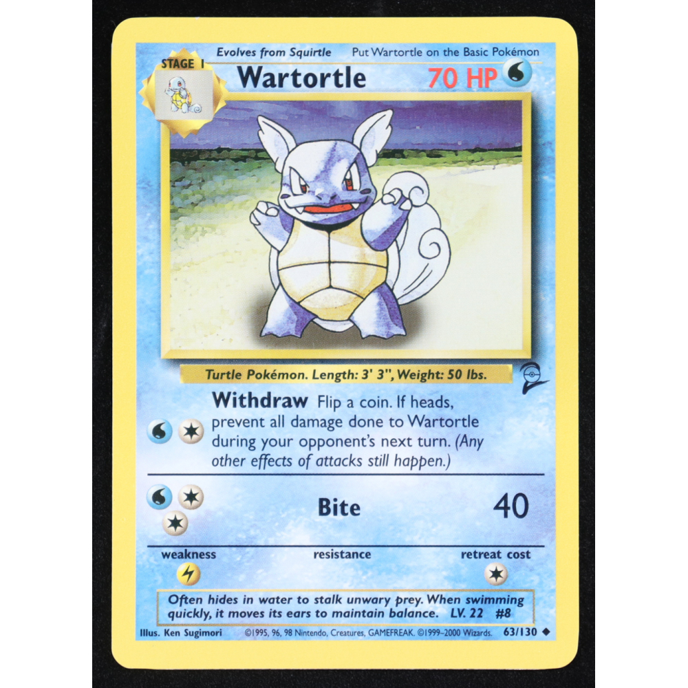 Wartortle 2000 Pokemon Base 2 Unlimited #63 at PristineAuction.com