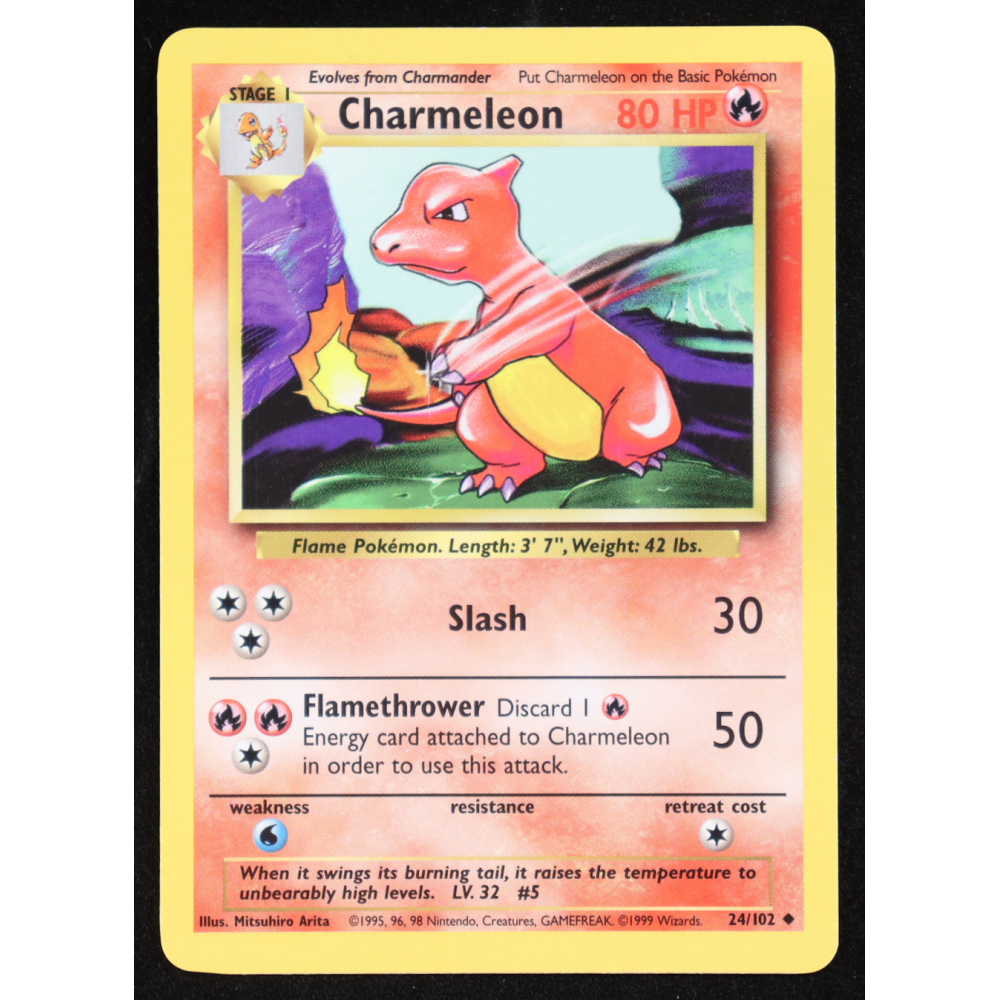 Charmeleon 1999 Pokemon Base Unlimited #24 at PristineAuction.com
