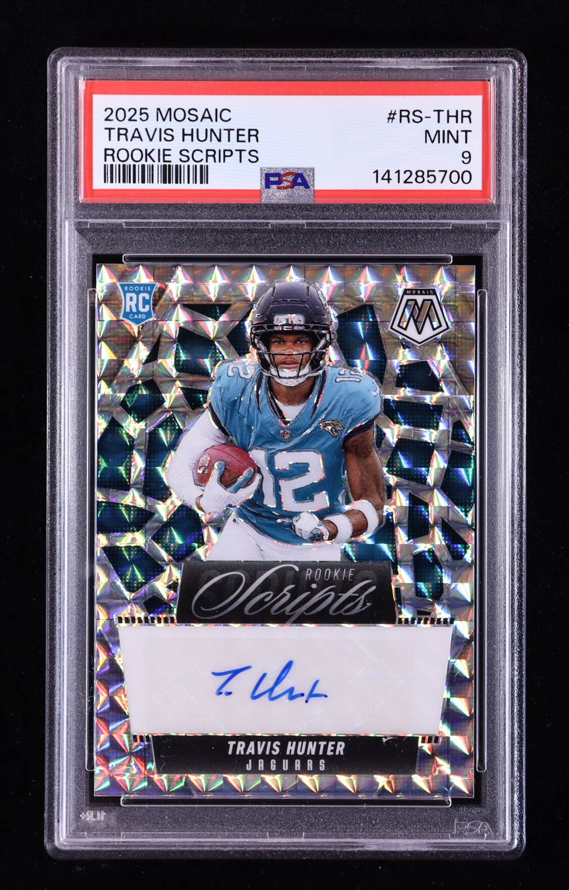 Travis Hunter 2025 Panini Mosaic Rookie Scripts #2 RC (PSA 9) at PristineAuction.com Travis Hunter 2025 Panini Mosaic Rookie Scripts #2 RC (PSA 9) at PristineAuction.com