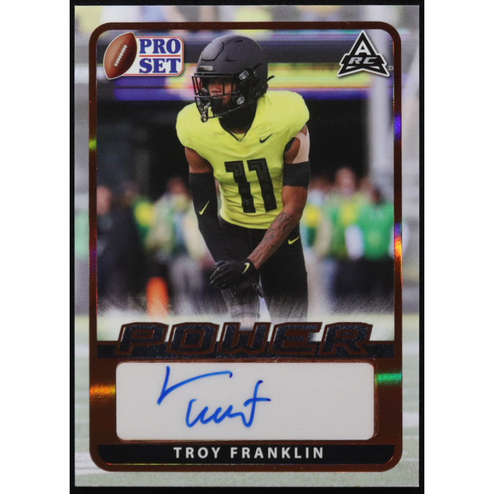 Troy Franklin 2021 Leaf Pro Set Power Autographs #BATF2 RC at PristineAuction.com