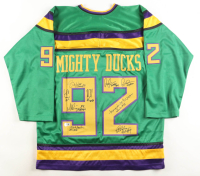 "The Mighty Ducks" Cast-Signed Jersey by (9) with Shaun Weiss, Aaron Schwartz, Jane Plank With Character Name Inscriptions (Beckett) at PristineAuction.com