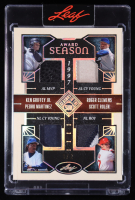 Ken Griffey Jr. / Pedro Martinez / Roger Clemens / Scott Rolen 2025 Leaf Seasons In The Sun Award Season '97 Game-Used Memorabilia Silver Holofoil #AS9 #1/2 at PristineAuction.com