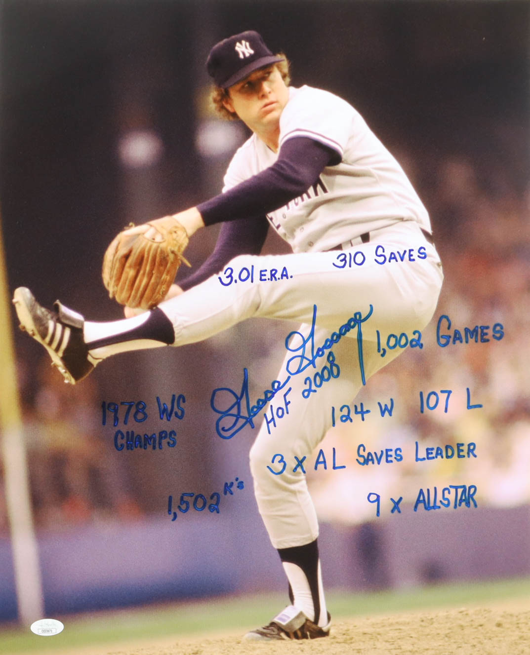 Rich "Goose" Gossage Signed Yankees 16x20 Photo with Multiple Career Inscriptions (JSA) at PristineAuction.com Rich "Goose" Gossage Signed Yankees 16x20 Photo with Multiple Career Inscriptions (JSA) at PristineAuction.com