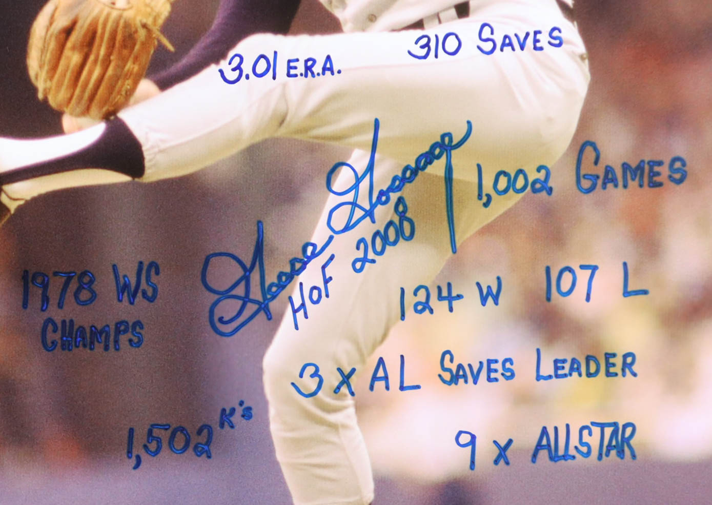 Rich "Goose" Gossage Signed Yankees 16x20 Photo with Multiple Career Inscriptions (JSA) at PristineAuction.com Rich "Goose" Gossage Signed Yankees 16x20 Photo with Multiple Career Inscriptions (JSA) at PristineAuction.com