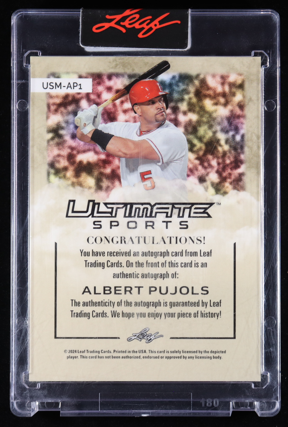 Albert Pujols 2024 Leaf Ultimate Sports Magazine Autographs Platinum Blue Holofoil #USMAP1 #1/5 at PristineAuction.com Albert Pujols 2024 Leaf Ultimate Sports Magazine Autographs Platinum Blue Holofoil #USMAP1 #1/5 at PristineAuction.com