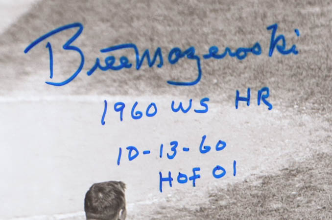 Bill Mazeroski Signed Pirates 16x20 Photo Inscribed "1960 WS HR", "10-13-60" & "HOF 01" (JSA) at PristineAuction.com Bill Mazeroski Signed Pirates 16x20 Photo Inscribed "1960 WS HR", "10-13-60" & "HOF 01" (JSA) at PristineAuction.com