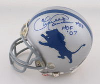 Charlie Sanders Signed Lions Throwback Alternate Mini Helmet Inscribed "HOF '07" (JSA) at PristineAuction.com