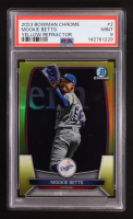 Mookie Betts 2023 Bowman Chrome Yellow Refractors #2 #58/75 (PSA 9) at PristineAuction.com