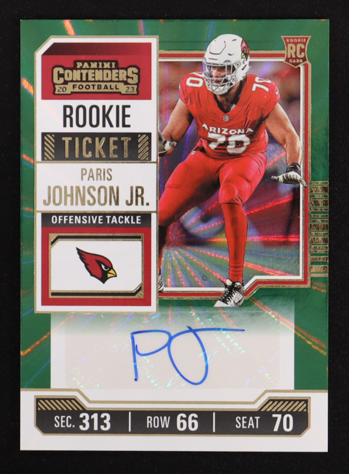 Paris Johnson Jr. 2023 Panini Contenders Rookie Ticket #151 AU RC at PristineAuction.com Paris Johnson Jr. 2023 Panini Contenders Rookie Ticket #151 AU RC at PristineAuction.com