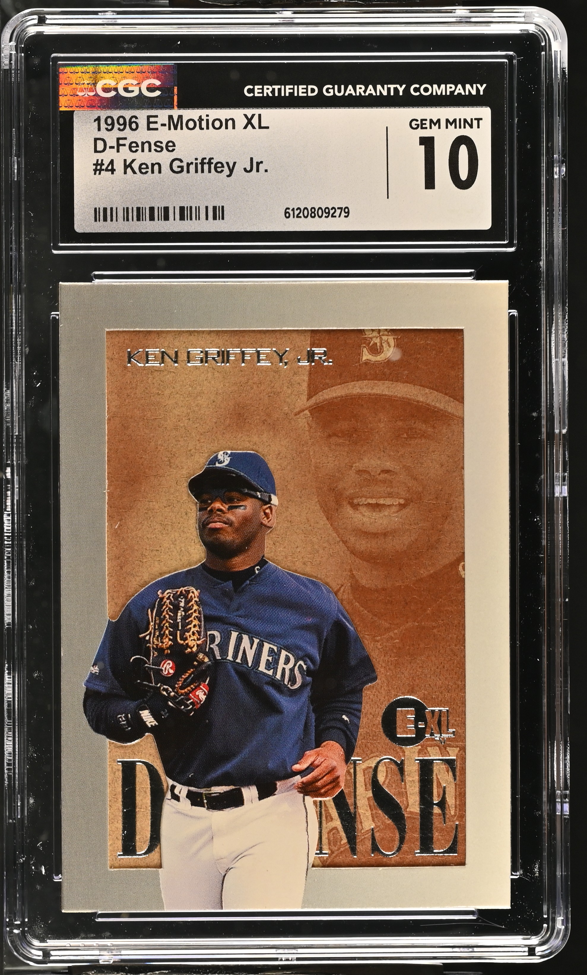Ken Griffey Jr. 1996 E-Motion XL D-Fense #4 (CGC 10) at PristineAuction.com Ken Griffey Jr. 1996 E-Motion XL D-Fense #4 (CGC 10) at PristineAuction.com