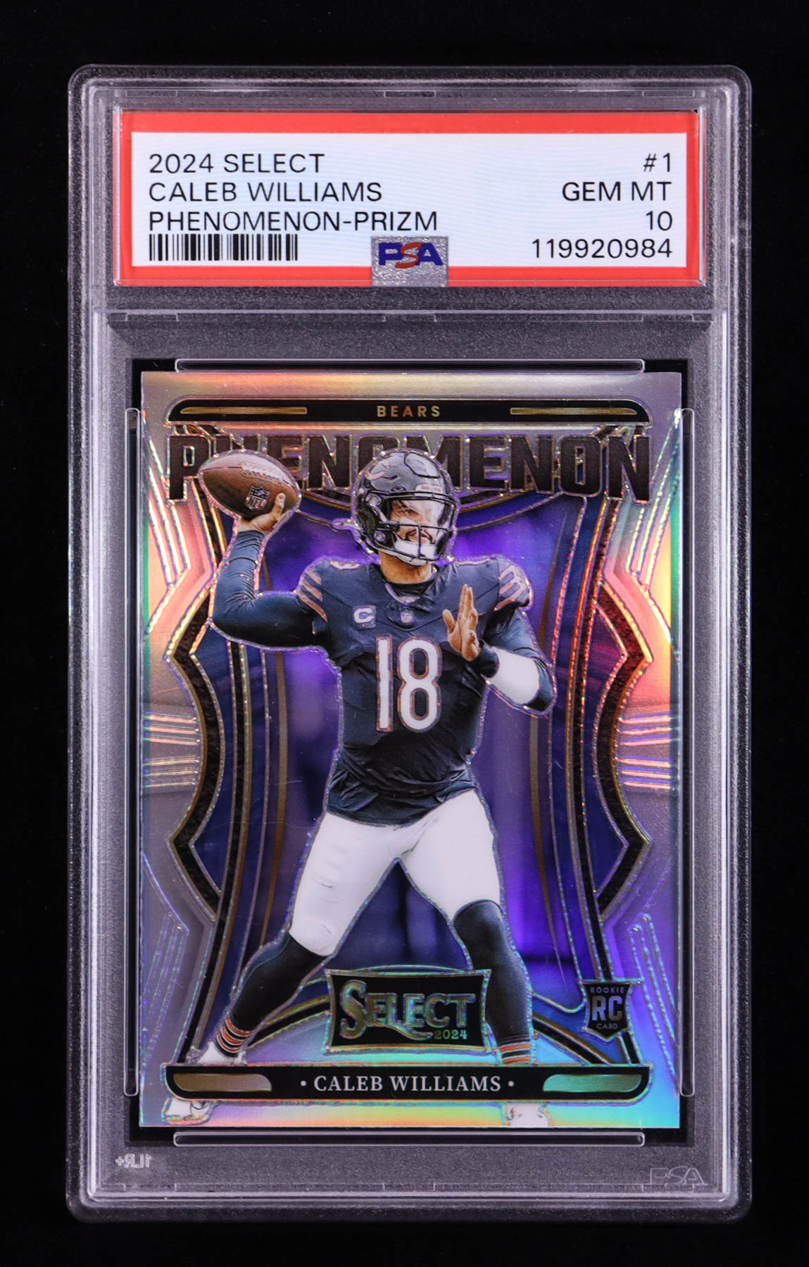 Caleb Williams 2024 Select Phenomenon Prizm #1 RC (PSA 10) at PristineAuction.com Caleb Williams 2024 Select Phenomenon Prizm #1 RC (PSA 10) at PristineAuction.com