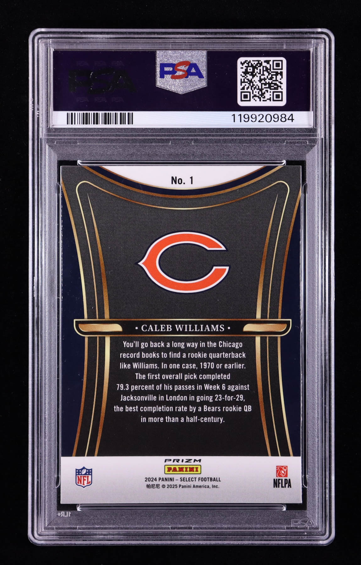Caleb Williams 2024 Select Phenomenon Prizm #1 RC (PSA 10) at PristineAuction.com Caleb Williams 2024 Select Phenomenon Prizm #1 RC (PSA 10) at PristineAuction.com