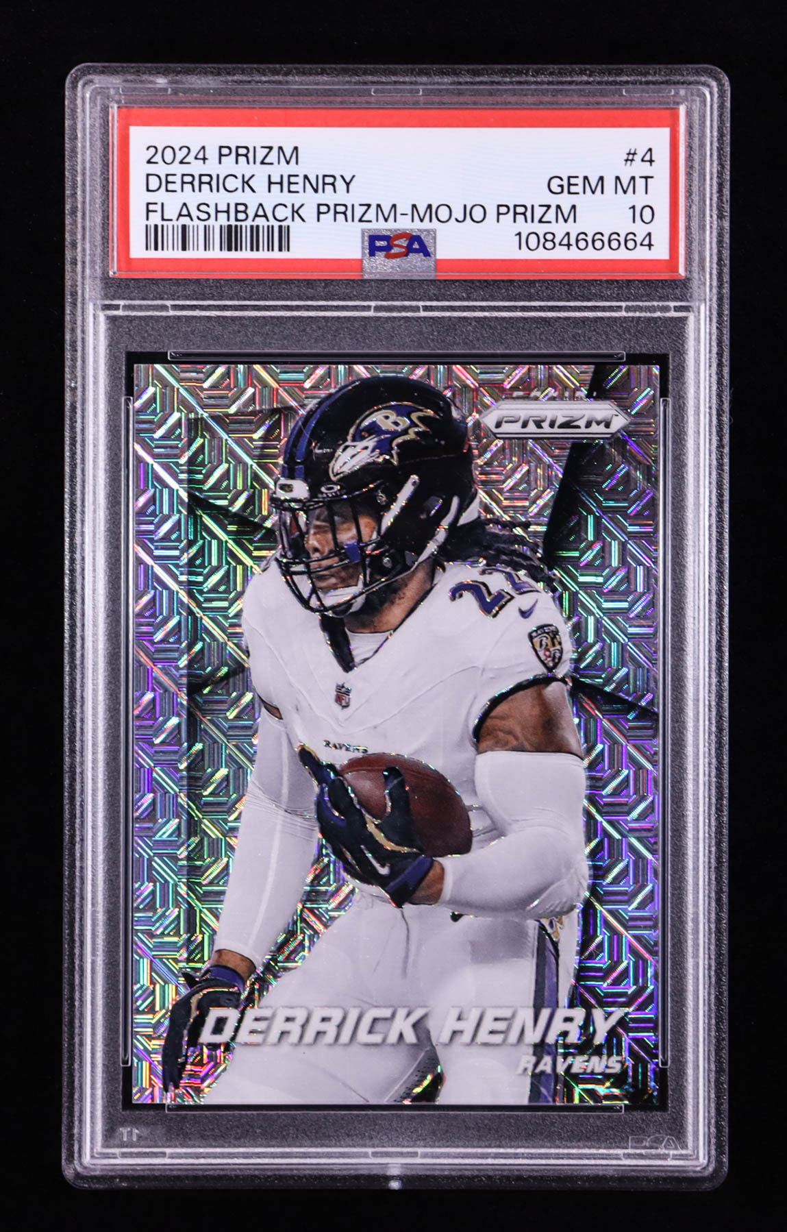 Derrick Henry 2024 Panini Prizm Prizm Flashback Prizms Mojo #4 #20/25 (PSA 10) at PristineAuction.com Derrick Henry 2024 Panini Prizm Prizm Flashback Prizms Mojo #4 #20/25 (PSA 10) at PristineAuction.com