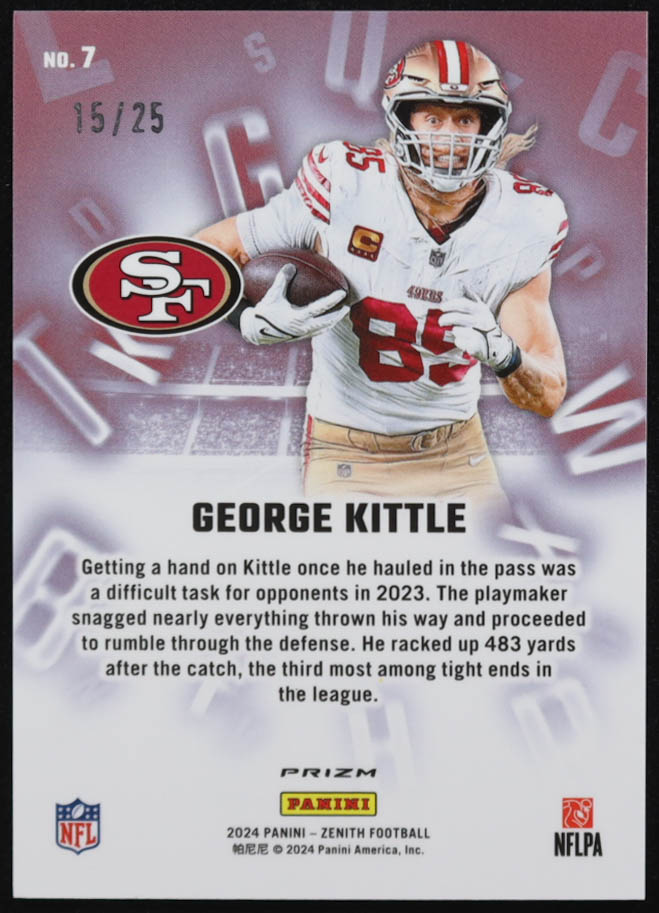 George Kittle 2024 Zenith A to Z Blue #7 #15/25 at PristineAuction.com George Kittle 2024 Zenith A to Z Blue #7 #15/25 at PristineAuction.com