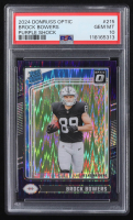 Brock Bowers 2024 Panini Donruss Optic Purple Shock RR #215 RC (PSA 10) at PristineAuction.com
