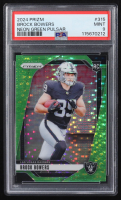 Brock Bowers 2024 Panini Prizm Neon Gren Pulsar RR #315 RC (PSA 9) at PristineAuction.com