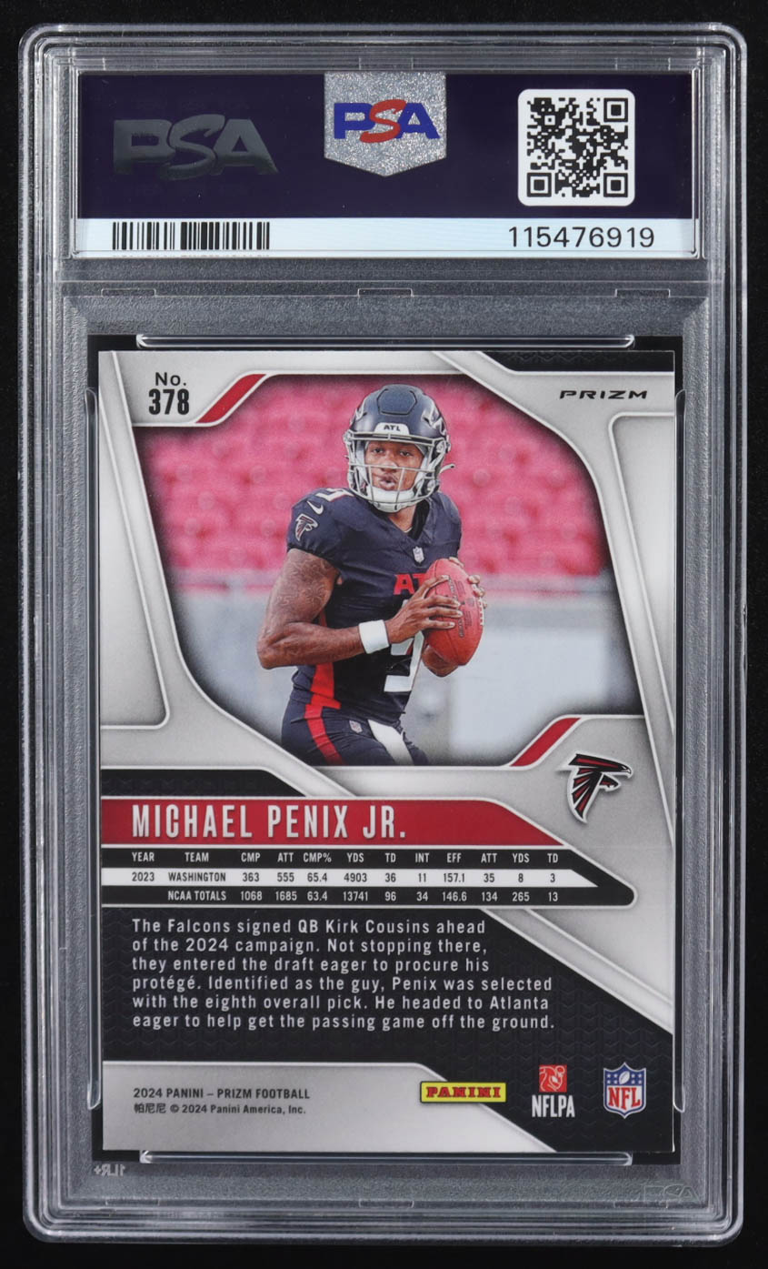 Michael Penix Jr. 2024 Panini Prizm Green Wave #378 RC (PSA 9) at PristineAuction.com Michael Penix Jr. 2024 Panini Prizm Green Wave #378 RC (PSA 9) at PristineAuction.com