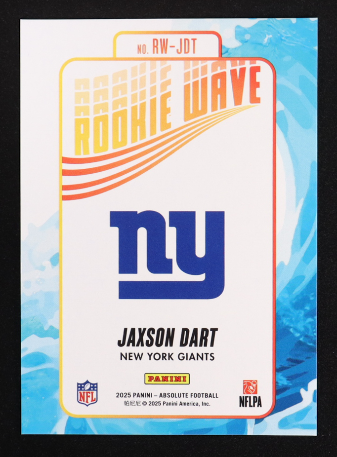 Jaxson Dart 2025 Absolute Rookie Wave #8 RC at PristineAuction.com Jaxson Dart 2025 Absolute Rookie Wave #8 RC at PristineAuction.com