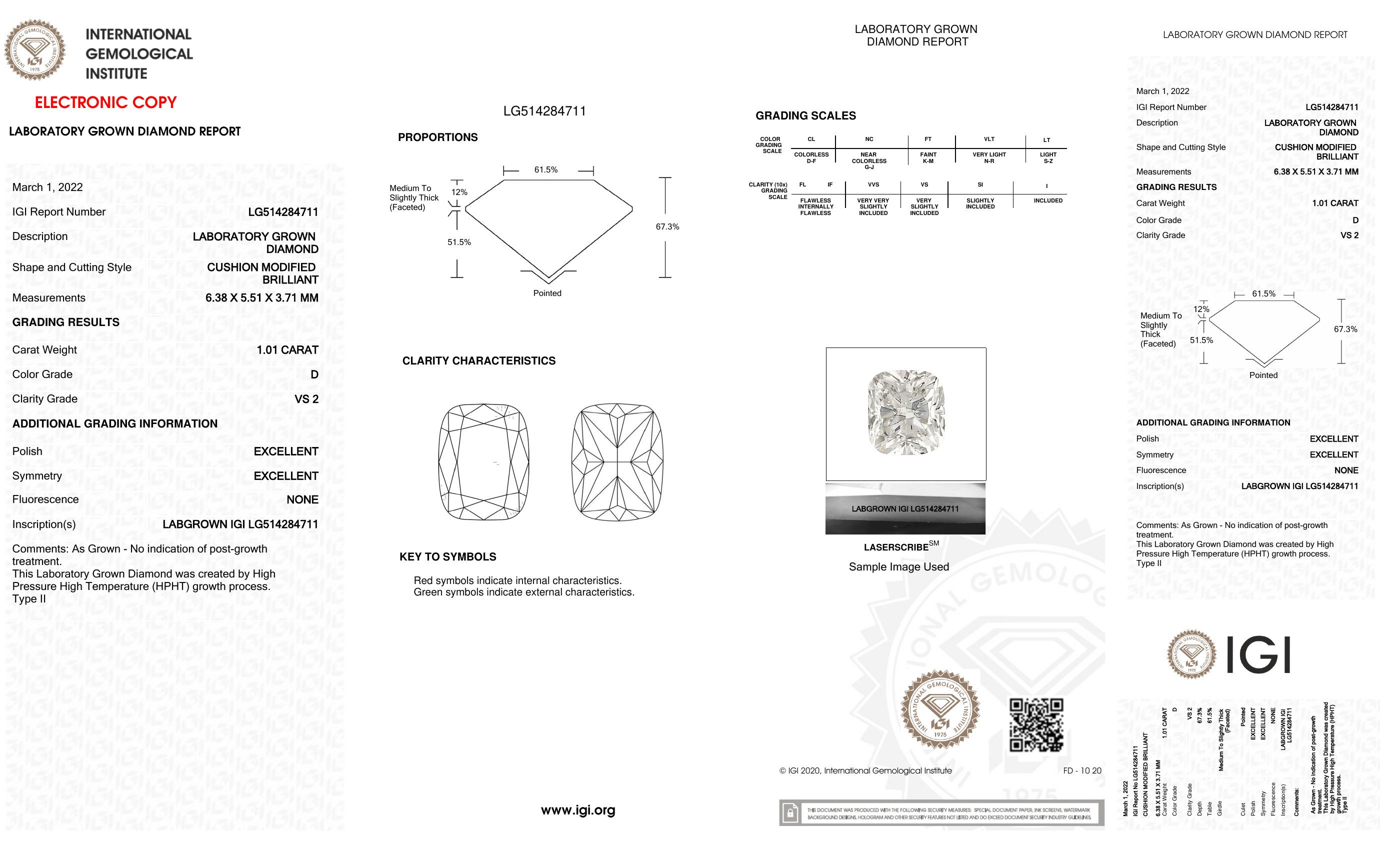 1.01 Carats Lab Grown Diamond Loose D, VS2 | IGI Cert at PristineAuction.com 1.01 Carats Lab Grown Diamond Loose D, VS2 | IGI Cert at PristineAuction.com